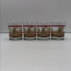 Anchor Hocking Debbie Mumm Christmas Glasses  set of 4 2000
